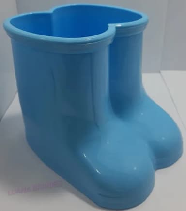 Vaso Botinha Azul de Plástico - 12,5cm - 1 unidade