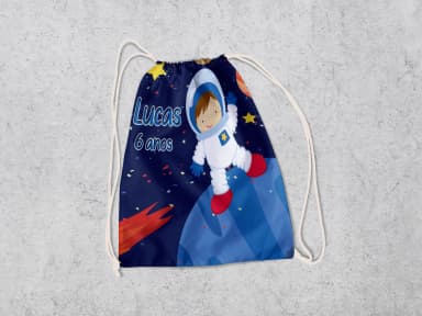 Mochilinha Personalizada para lembrancinhas Astronauta