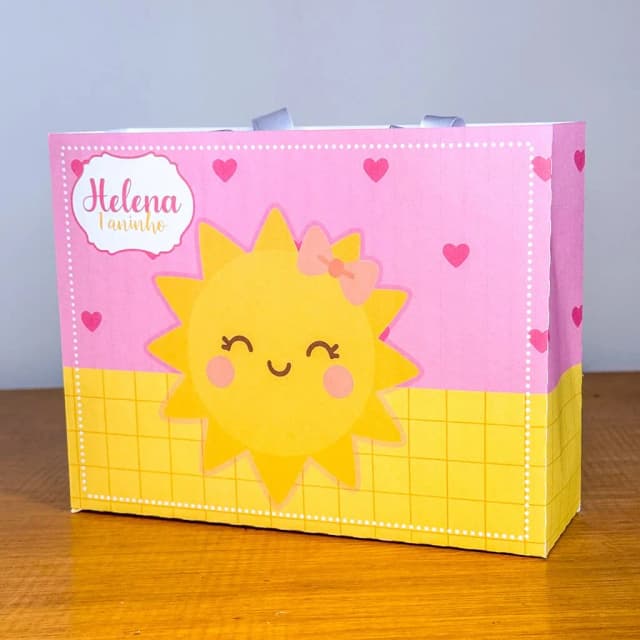 PEGUE E MONTE - Sacolinhas Personalizadas RAIO DE SOL MENINA - Decoração de Festa | Lembrancinhas | Aniversário | Personalizados