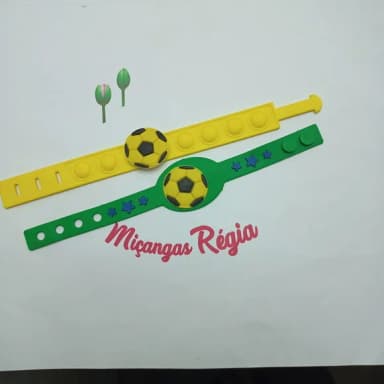 Pulseira e Aplique Colorida de Borracha 10cm Pct 4 Unidades