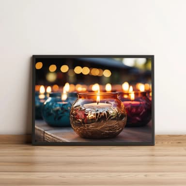 Quadro Velas Coloridas Acesas 57