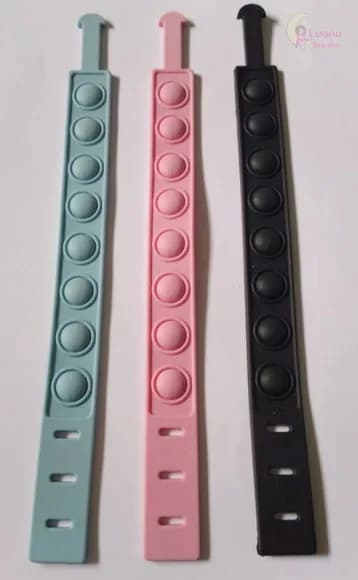 Pulseiras Pop It Coloridas de Borracha Pct 6 Unidades