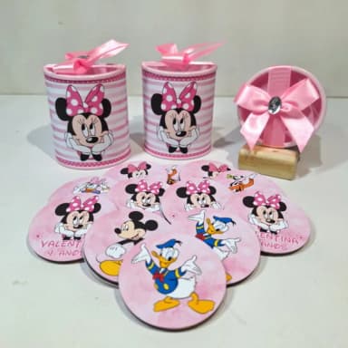 Jogo da Memória em mdf na Tubo Lata - Minnie Rosa