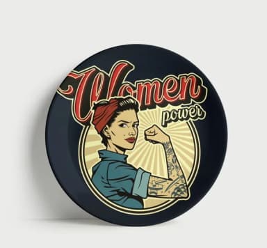 Prato Decorativo Women Power Retrô - Porcelana 21cm
