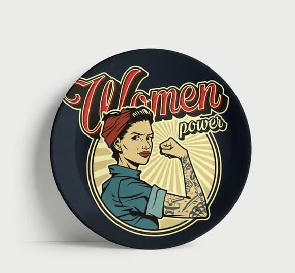 Prato Decorativo Women Power Retrô - Porcelana 21cm