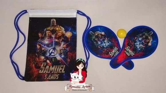 Mochila Ping Pong Personalizada Tema Vingadores Ultimato