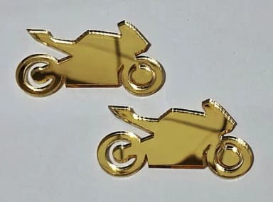 Aplique Moto de Acrílico Espelhado - 6 Unidades