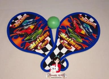 Raquetes de Ping Pong Personalizadas Tema Hotweels