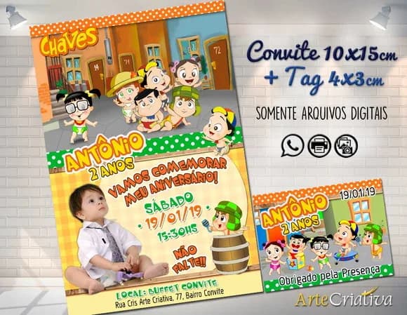 CONVITE DIGITAL C/TAG Chaves Baby