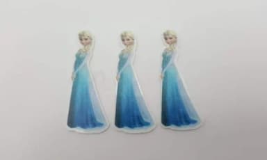 Apliques Princesa Elsa Frozen em Acrílico Uv 5cm Pct 4 Unid