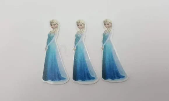 Apliques Princesa Elsa Frozen em Acrílico Uv 5cm Pct 4 Unid