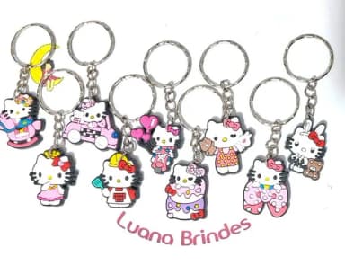 Chaveiro Hello Kitty Emborrachado Pacote com 9 Unidades