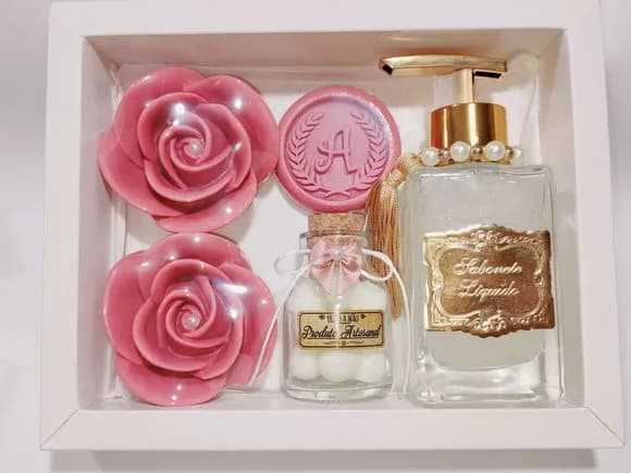 Presente Personalizado, Sabonete Líquido Luxo com Sabonetes