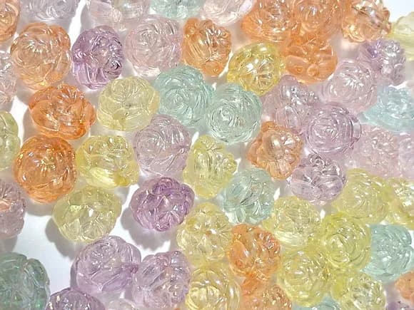 Bola Flor Fruta Cor Colorida Acrílico Pacote com 100 Unidade