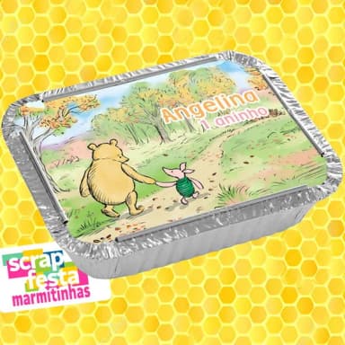 Marmitinha Personalizada Festa Ursinho Pooh Vintage
