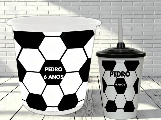 Kit Balde e Copo Twister personalizado Futebol