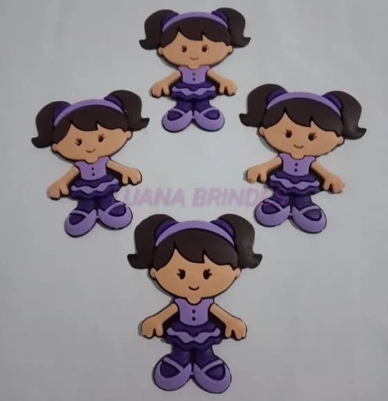 Aplique Emborrachado de Menina Bailarina - pct c/8 unidades