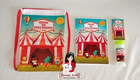 Kit diversão personalizado na mochila tema Circo