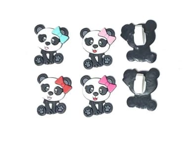 Ursinha Panda C/adaptador pra Tênis Emborrachado -8 Unidades