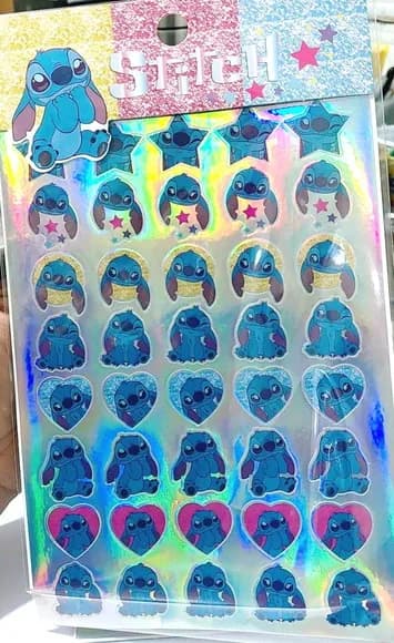 Adesivo Stitch Vinílicos Holográficos - 1 Cartela