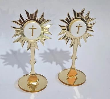 Santíssimo Sacramento 7cm Acrílico Espelhado - 2 Peça