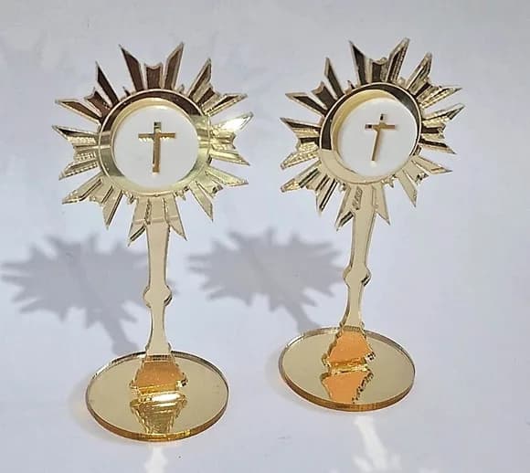 Santíssimo Sacramento 7cm Acrílico Espelhado - 2 Peça