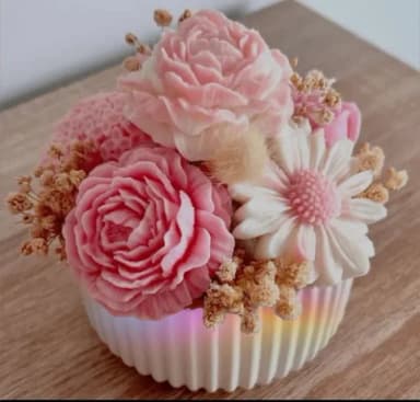 Vaso de Flores Sabonetes com Sempre Viva