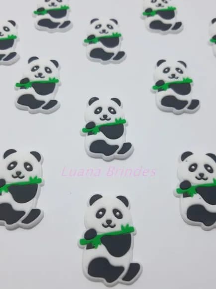 Aplique de Panda com Galho emborrachado - pct com 10 unid