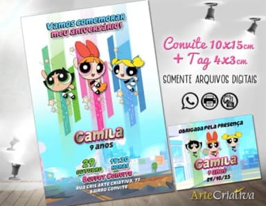 Convite Digital C/tag Meninas Super Poderosas