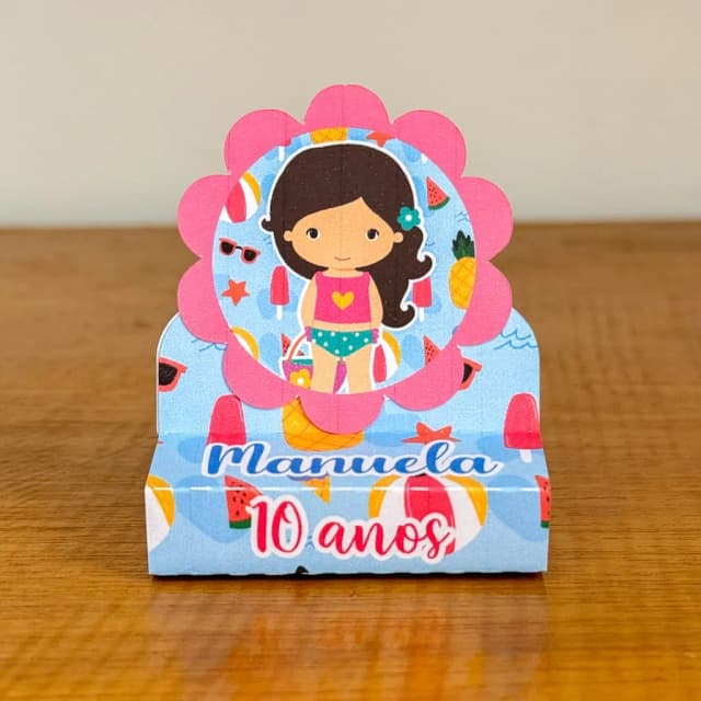 PEGUE E MONTE - Porta Bis Duplo Personalizados POOL PARTY MENINA - Decoração de Festa | Lembrancinhas | Aniversário | Personalizados