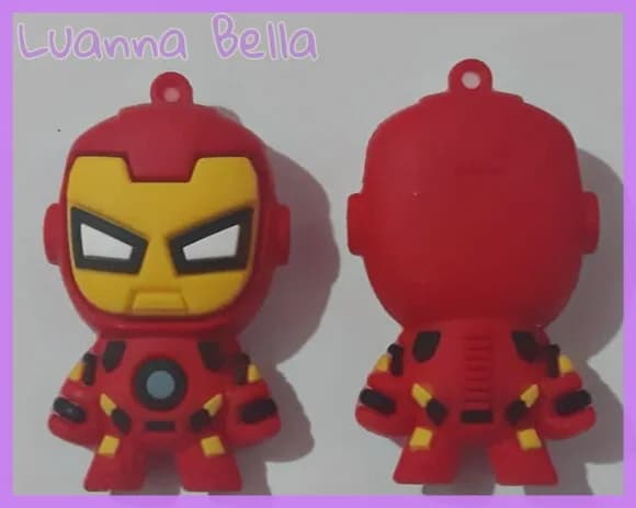 Pingente Homem de Ferro de Borracha 5cm - Pct c/2 Unid
