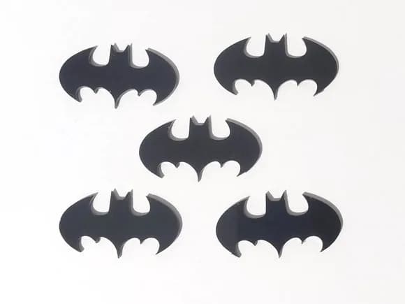 Aplique Batman Acrílico Preto 3,5cm Pacote com 8 Unidades