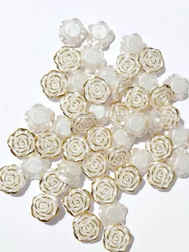 Rosa com Dourado Furo Passante 14mm Pacote com 50 Unidades
