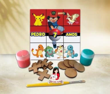 Jogo da Velha com Tinta Personalizado Pokemon