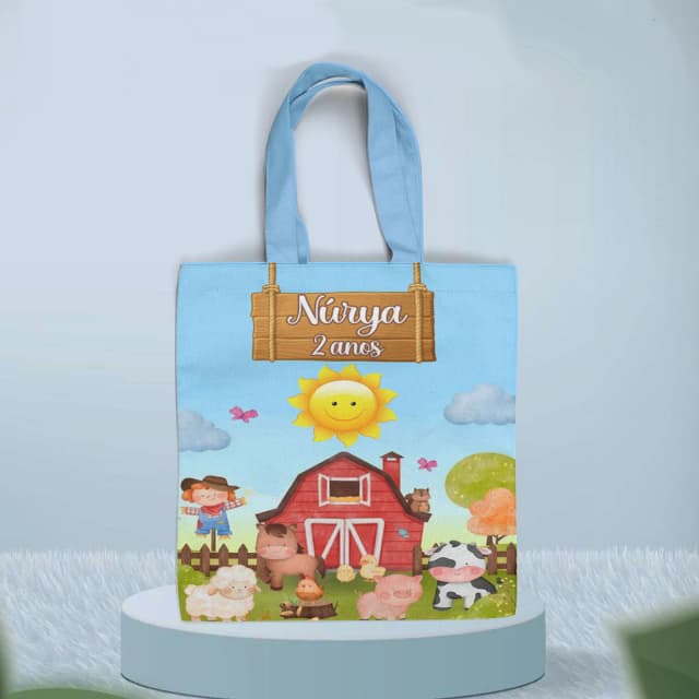 Sacolinha Ecobag Personalizada da Fazendinha