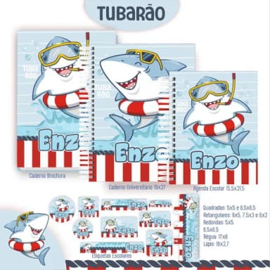 Caderno + Etiquetas + Tag Personalizada + Lápis