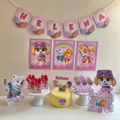 Kit Mesversário Patrulha Rosapersonalizados - Só Um Bolinho