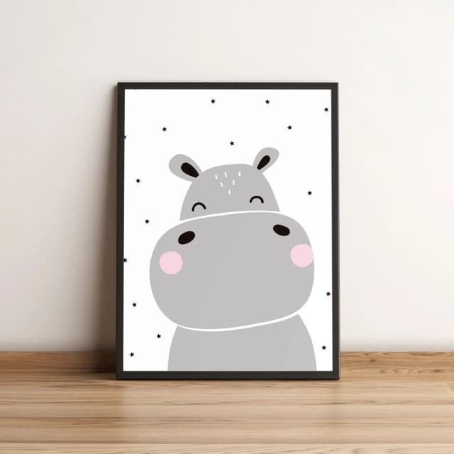 Quadro Infantil de Hipopótamo 386