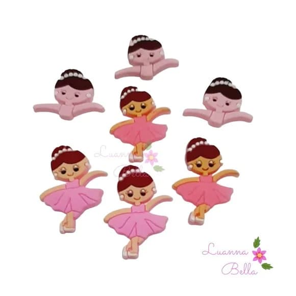 Apliques Emborrachados Bailarinas - pct c/7 unidades