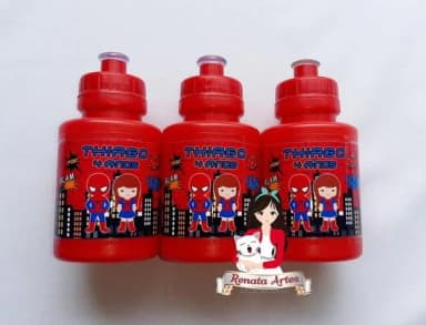 Squeeze Personalizado Homem Aranha e Mulher Aranha