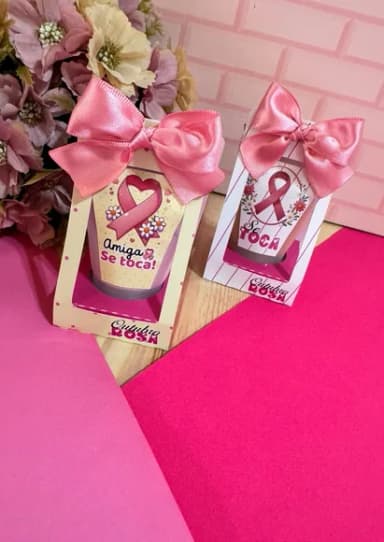 Kit com 10 Lembrancinhas Outubro Rosa