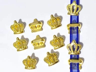 Coroa Dourada Passante 19mm Abs Pacote com 20 Unidades