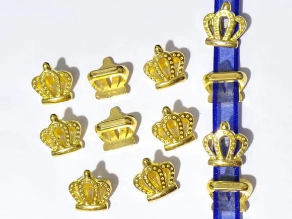 Coroa Dourada Passante 19mm Abs Pacote com 20 Unidades