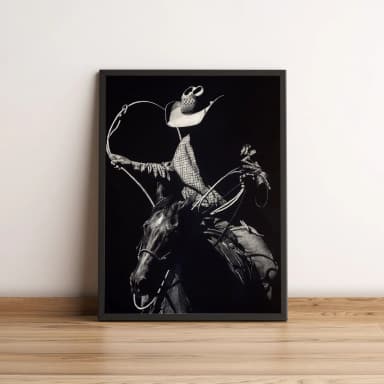 Quadro com cowboy caveira montado em cavalo 2604