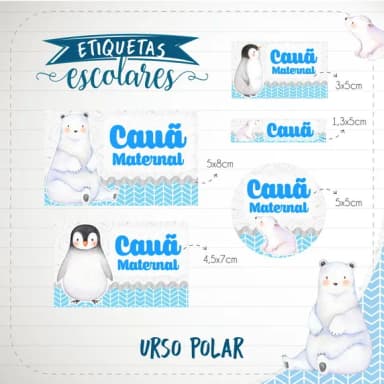 60 Etiquetas Escolares Personalizadas Prova D'agua
