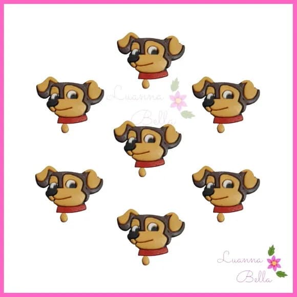 Aplique Mini Cachorrinho - Pct c/8 unds