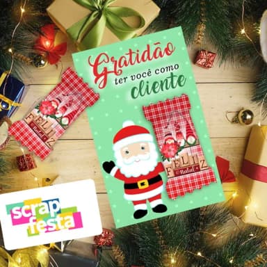 Card com Bala Personalizada Festa Natal