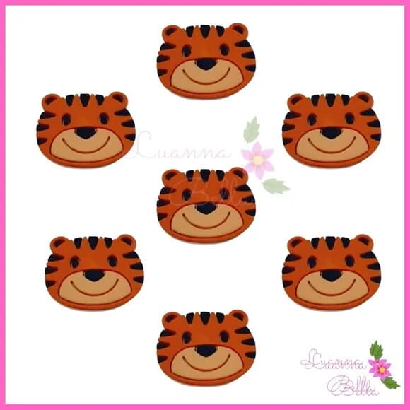Aplique Emborrachado Modelo Tigre - Pcts c/7unds