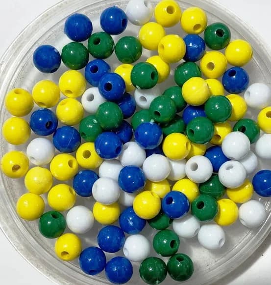 Bola Plástica Cores do Brasil 8mm Pacote com 100 Unidades