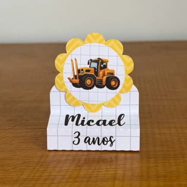 PEGUE E MONTE - Porta Bis Duplo Personalizados TRATOR - Decoração de Festa | Lembrancinhas | Aniversário | Personalizados